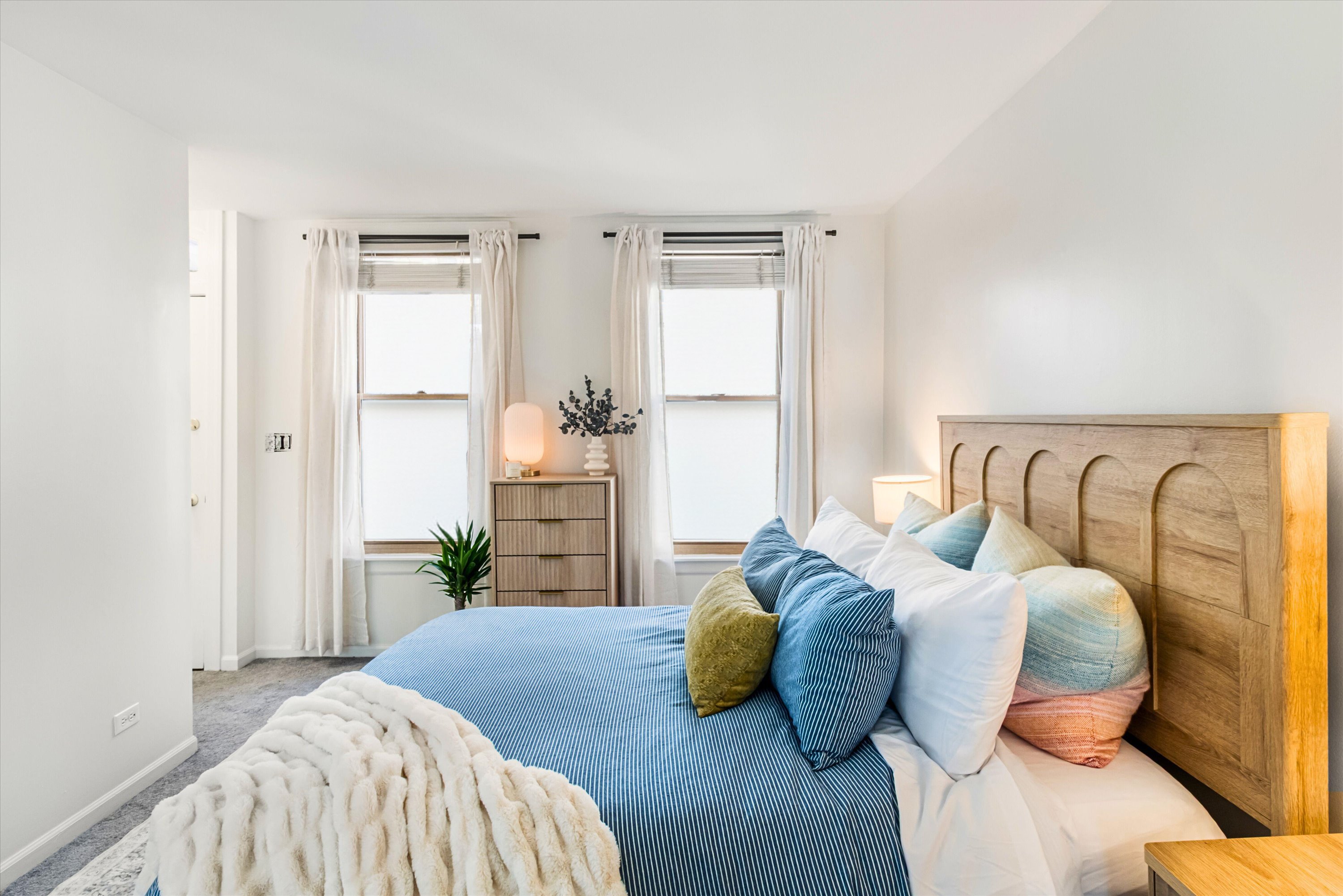 Bright bedroom with natural light