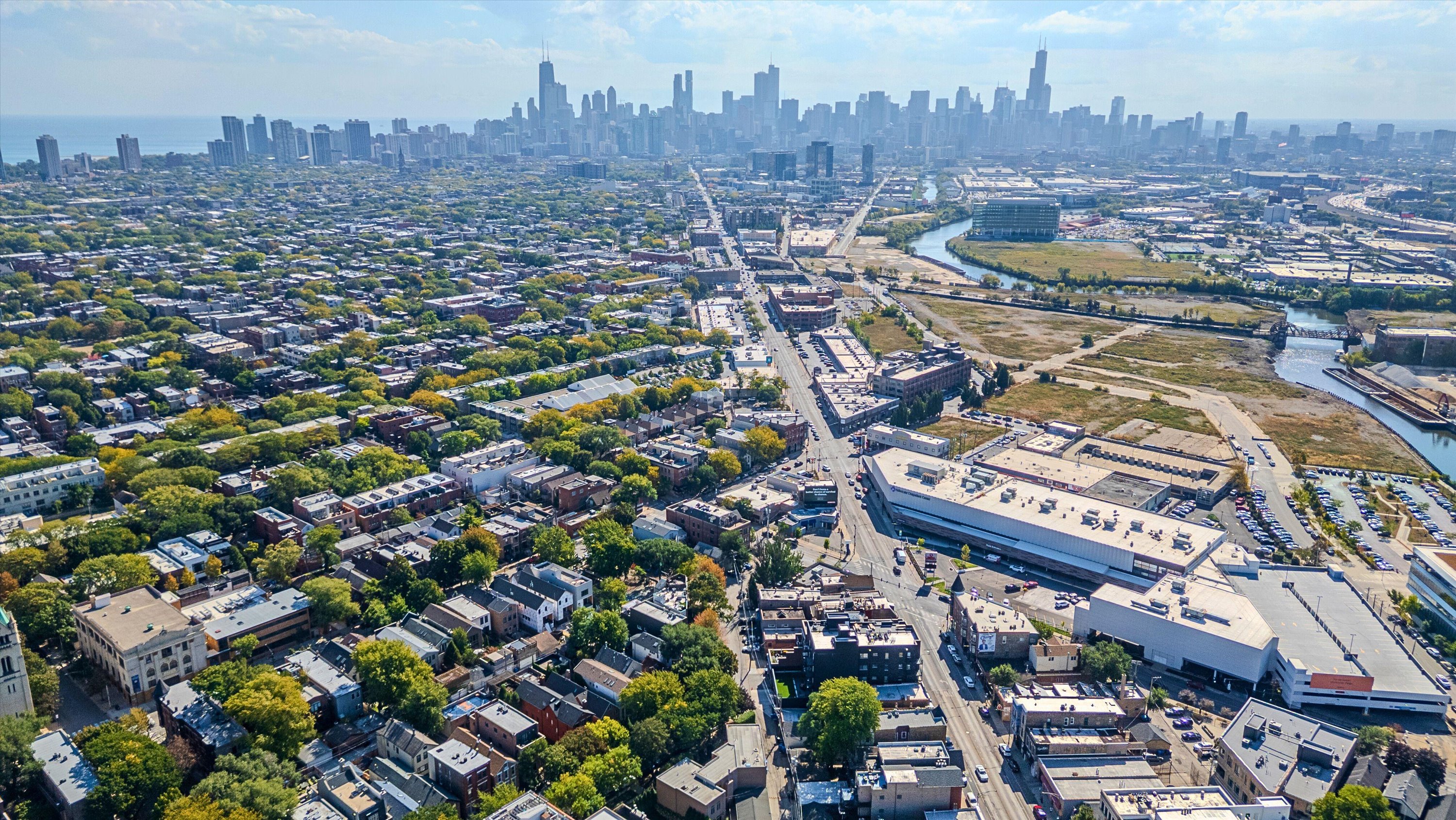 Chicago skyline aerial